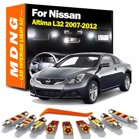 MDNG 16Pcs LED Interior Door Sunvisor Light Kit Canbus For Nissan Altima L32 Sedan Coupe 2007 2008 2