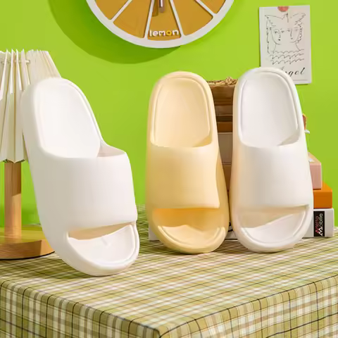 Couple's Summer Indoor Home Slippers 2026 Thick Bottom Lightweight Eva Slippers Women Plus Size Soft