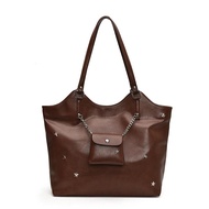 Halloween LEFTSIDE Large PU Leather Tote Bag Women 2024 Winter Y2K New Retro Women Fashion Shoulder 