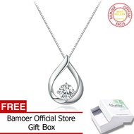 Bamoer 1CT moissanite Waterdrop 925 Sterling Mặt dây chuyền bằng bạc Vòng cổ cho phụ nữ đám cưới Ngà