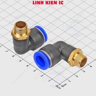 [2 Pieces]- PL12-02 Curved Pneumatic Connector L Pipe 12mm External Thread 12.7mm, 1/4inch Linhkien 