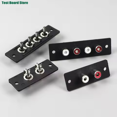 1/2/5Pcs 2 Way 4 Way RCA Female Connector Terminal Wall Panel Plate Input Phono Chassis Socket Audio