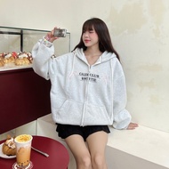 Áo Khoác Hoodie Zip Nỉ Bông Form Boxy Chữ Thêu CLEM Đính nơ Unsiex Hàng Chuẩn Siêu Đẹp - TP76