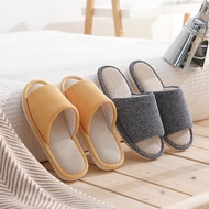 New Style Couple Summer Household Cotton Linen Home Four Seasons Linen Slippers Indoor Floor Slipper