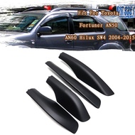 4PCS แร็คหลังคาสีดำ Rail End Cover Shell Cap สำหรับ Toyota Fortuner AN50 AN60 Hilux SW4 2004-2015