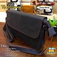 Crazy Horse Cowhide Women's Sling Bag Crazy Horse Men's Handbag