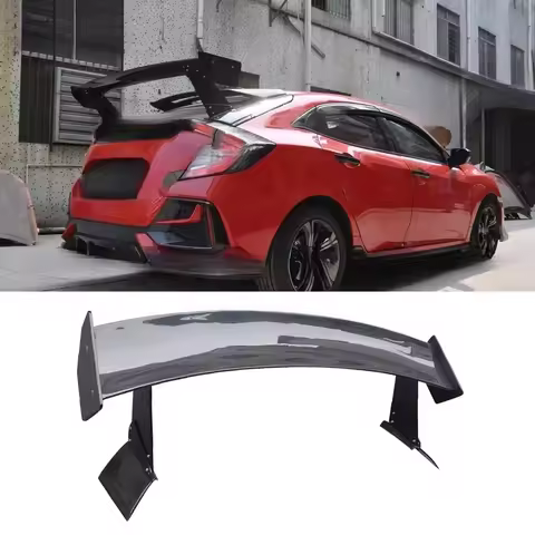 High Quality Type R FK7 FK8 10TH 2016-2019 Carbon Fiber High Kick Rear Trunk Tail Wing Spoiler
