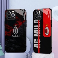 AC Milan 06 Glass Phone Case For IPhone 16 15 14 13 12 11 Pro XR XS Max Plus Mini X XR 8 7 6s SE2/3 