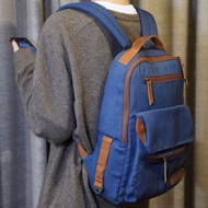 Outdoor ｜限量筆電後背包｜合成皮｜都會雅痞系列2.0 ｜limited edition navy blue backpack