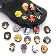 Jibz 1 Set Shoe Charms Attack On Titan Cartoon Japanese Anime character Series Croc Clogs PVC Buckle Slipper decorate DIY Accessories For boys kids men Adults X-mas Party Unique Gifts