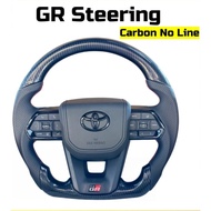 Toyota LC300 Design GR Steering Black Carbon No Line Steering Toyota GR Steering