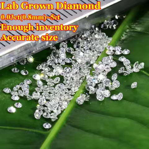 0.1-5CT HPHT CVD Lab Grown Melee Diamond Without IGI Certificate Number Inside Pass Diamond Tester f