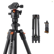 K&F CONCEPT 162cm/64.96in Portable Camera Tripod Stand Aluminum Alloy 8kg/17.6lbs Load Capacity Phot