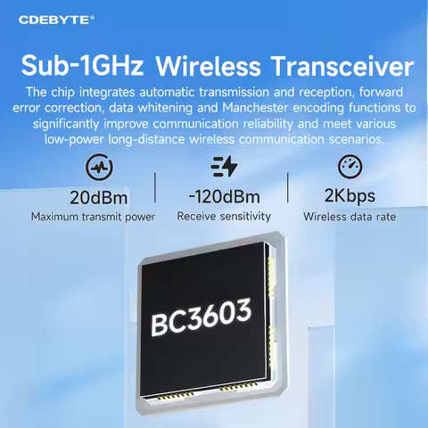 6PCS 433/470MHz BC3603 Chip SPI Wireless Module CDEBYTE EWM47-400M20S SMD 20dBm Long Distance 3KM Te
