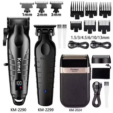 Kemei Hair Clipper Barber Blading Hair Cutting Machine Clipper Grooming Cordless Rechargeable Shaver