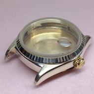 Rolex 16018 舊代用未電金錶殼，14K白金圈及14K殼14K黃金底蓋。連冠的及玻璃。不確定適合什麼機芯，不保證是否fit位，請自行研究。不適合新手，只適合有經驗維修砌錶使用，請自行判斷，謝謝。