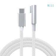 Will Computer Accessories Type-C USB C to Cable 85W PD 1 8Meters Fast Charging Cord L- Tip Charger