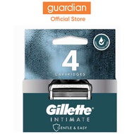 Gillette Intimate Hair Razor 4 Cartridges / 4 Razor Blades Refills, Gentle and Easy to Use