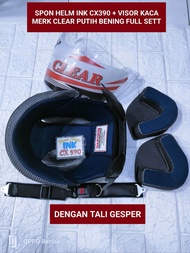 Paket Busa komplit + Kaca Merk Clear Putih Bening + 2 Baut Helm INK CX390 Classic