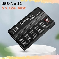 UR TECH USB Hub Charger 12 Port 5V/12A 60W EU Plug with Switch - YC-636 - AH
