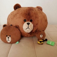 日本 LINE TOWN BrownBear 熊大 or Moon 饅頭人公仔 Cushion 一個 (保證日版)
