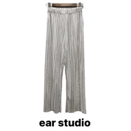 ear studio 白灰條紋 坑條 鬆緊 長褲