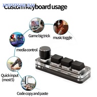 HIPPURAH Macro Mechanical Keyboard, 3 Keys  Backlit  Gaming Keyboard,  Macropad Mini Custom Programm