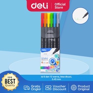 Deli Triangle liner Pen 6/s 12 Colors (mixed) EQ900-06 EQ900-12
