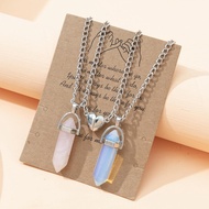 Girl Friendship Necklace, Couple Necklace for 2 Girls, Healing Glass Necklace, Best Friend Necklace 