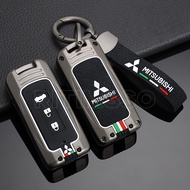 Alloy+silica Gel 2/3 Buttons Remote Key Case for Mitsubishi L200 ASX Outlander Eclipse Cross Pajero Sport Lancer Leather Key Fob Shell Cover