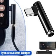 **包郵** [黑色] type-c轉3.5mm音訊轉接頭 3.5mm耳機轉接頭 彎頭音訊轉換器 [平行進口] PC5924