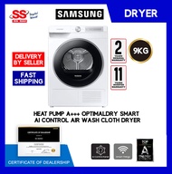 【 DELIVERY BY SELLER 】Samsung 9KG DV-90T6240LH | DV90T6240LH Heat Pump A+++ Optimaldry Smart AI Cont