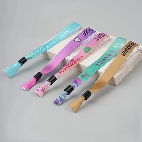 50/100/200/500 Pieces Custom Fabric Event Wristbands Personalized Colorful Wristband Bracelet Birthd