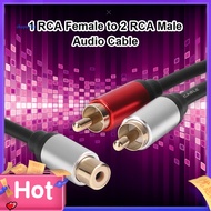 SPVPZ Audio Splitter Cable Portable Clear Sound Stable Signal 28cm 1 RCA Female to 2 Male AUX Audio Cord for Computer