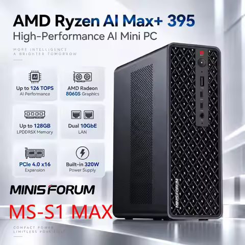 MINISFORUM MS-S1 Ryzen AI MAX+ 395 128GB RAM 2TB 4TB MINI PC Windows 11 Pro LPDDR5X M.2 2280 Max 120
