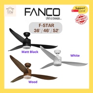 [SG SELLER] FANCO F-Star Ceiling Fan with 3 tone LED Light, Remote - DC Motor