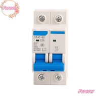 FOREVER Circuit Breaker, 25A/40A/50A/63A 2P 400V AC 2P Circuit Breaker, Durable DZ47-63 Miniature Ci