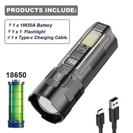 Powerful 30W LED flashlight portable zoom outdoor flashlight Type-C rechargeable emergency camping f