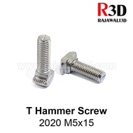 T Nut Screw M5 Tee Nut Screw T Hammer Screw Alu Profile 2020 M5x15