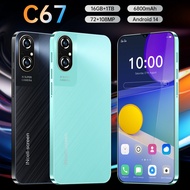 5G Handphone 16GB RAM 1TB ROM 6.8 Inch Android 14 6800mAh Long Battery Life Gaming Smartphone Dual S