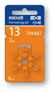 6PCS MAXELL PR48 (13) Hearing Aid Battery - Japan