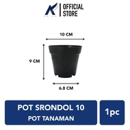 SRONDOL 10 Pot Tinggi Ruplas Tanaman Tumbuhan Hias Bunga dll Putih Hitam Merah Bata Bening 10 cm centi meter