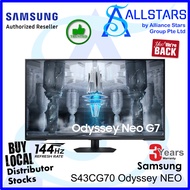(ALLSTARS : We are Back PROMO) Samsung LS43CG700NEXXS / S43CG70 43" Odyssey Neo Gaming Monitor (G70NC) Flat / 4K / 3,840 x 2,160 / 144Hz / DPx1, HDMIx2 / Angle Adjustable Stand (3 years on-site-warranty with Samsung)