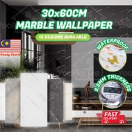 30X60CM Kitchen Marble Wall Sticker Waterproof Bathroom Self Adhesive Wallpaper Dapur Wall Paper Ker