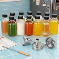 [mcfsnzwtxz1bw] Glass Shot Bottles with Lids Clear Sample Boston Bottle for Lab Juice Sauces