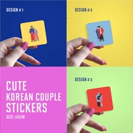 Cute Korean Couple Waterproof Vinyl Sticker in Matte, for tumbler Aqua Flask, Hydro flask