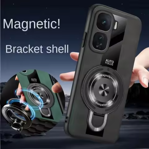 Sheepskin Wireless Charging Magnetic Ring Stand Holder Cover For Vivo iQOO Neo 10 Pro + 9 9S 8 7 Pro