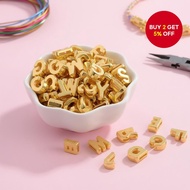 Acrylic alphabet beads in gold for personalized necklace and bracelet making  Manik Abjad Akrilik Be