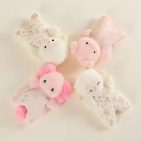 18cm Cute Cartoon Animal Bean bag Plush Pendant Stuffed Lamb Dog Pink Pig Axolotl Keyring Decor Plus