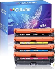 CULater 651A Remanufactured Toner Cartridge Replacement for CE340A CE341A CE342A CE343A Toner Cartri